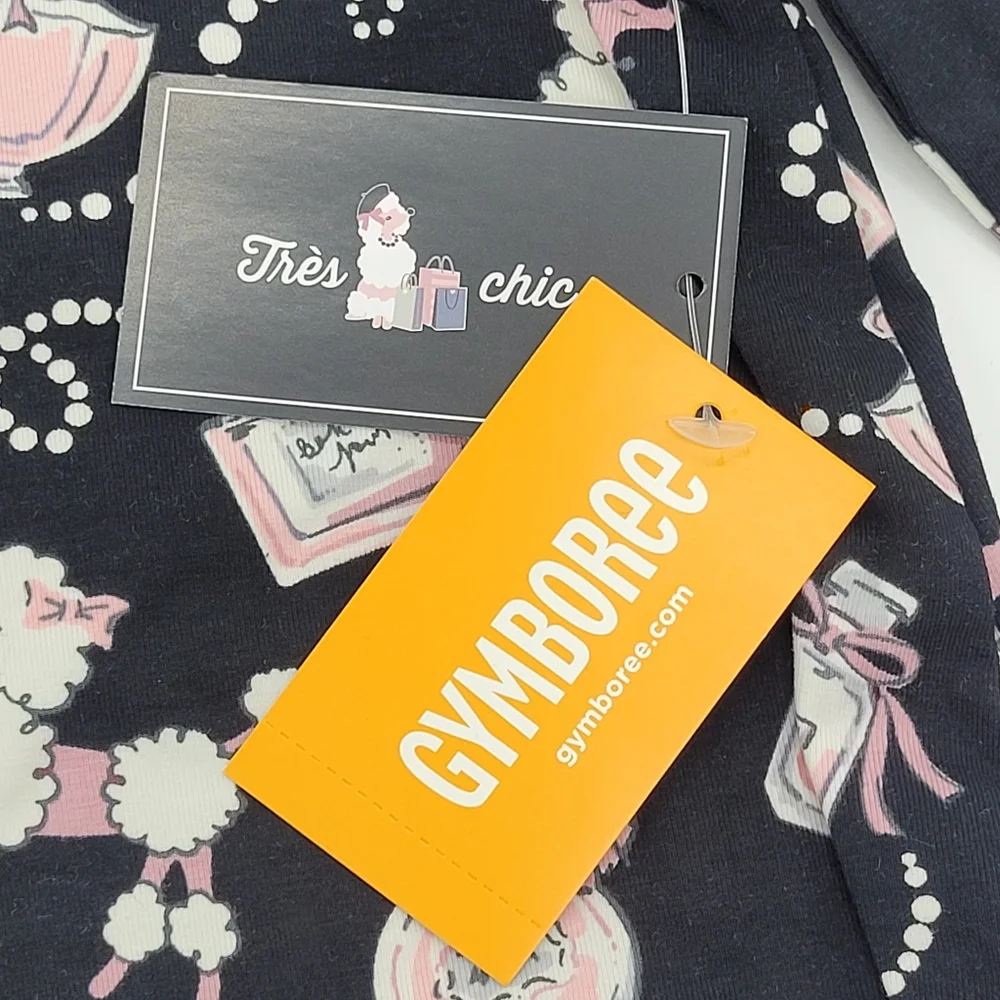 Gymboree Dress Black Pink Long Sleeve Tres Chic Collection Print Size 12-18m NEW